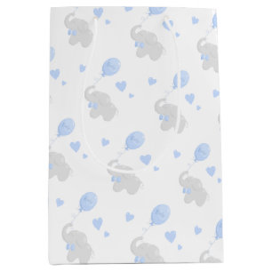 Moyen Sac cadeau mignon Baby shower garçon éléphant b