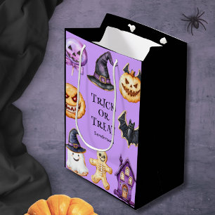 Moyen Sac cadeau mignon pour Halloween ou traiter Purple
