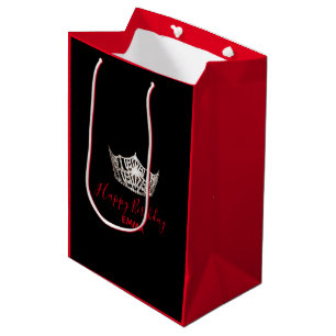 Moyen Sac cadeau Miss America Argent Couronne 2 Tones - 