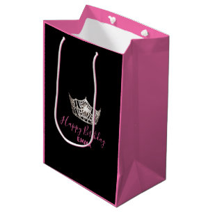 Moyen Sac cadeau Miss America Argent Couronne 2 Tones -
