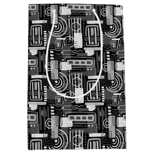Moyen Sac cadeau monochrome Abstrait (Devant)