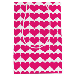 Moyen Sac cadeau Motif Coeurs mignons roses
