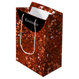 Moyen Sac cadeau Motif en mosaïque rouge étincelante