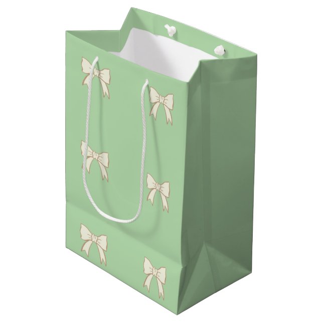 Moyen Sac cadeau Neutre Cute avec Bow Détails (Devant Angle)