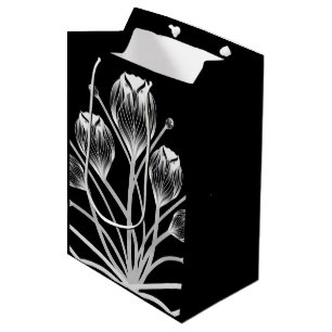 Moyen Sac cadeau noir et blanc Tulip Owlsprey H&S