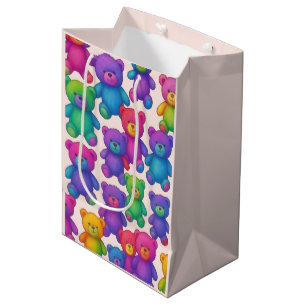 Moyen Sac cadeau Nounours coloré