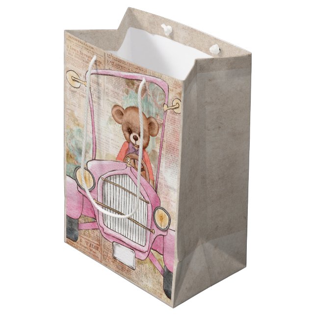 Moyen Sac Cadeau Ours en Peluche (Devant Angle)