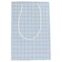 Sac cadeau Pale Blue Check | Minimaliste moderne