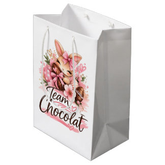 Moyen Sac Cadeau Pâques "Team Chocolat"