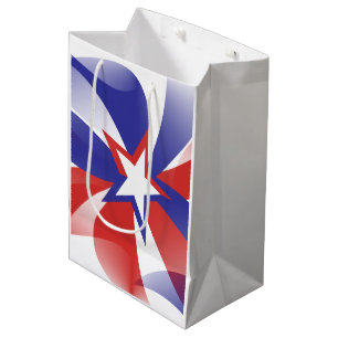 Moyen Sac cadeau Patriotique Rouge Blanc et Bleu Me éblo