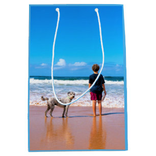 Moyen Sac cadeau personnalisé avec photo de votre animal