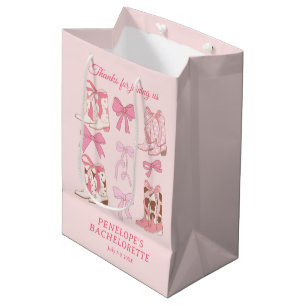 Moyen Sac cadeau personnalisé Boots and Bows Western