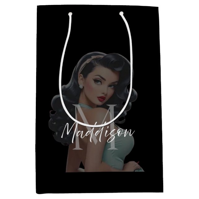 Moyen Sac cadeau personnalisé | Luxueux NZ Mariage (Devant)