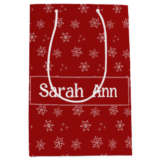 Moyen Sac cadeau personnalisé Red Flèche de neige person