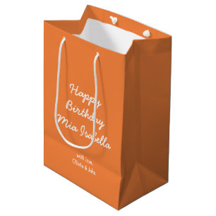 Moyen Sac cadeau personnalisé Trend Color Fresh Tangerin