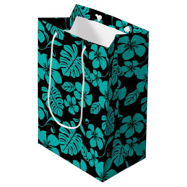 Moyen Sac cadeau PINK BIKINI (NOIR/TURQUOISE) (Devant Angle)