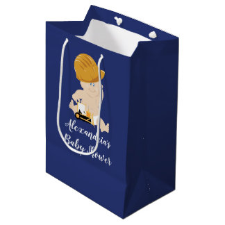 Moyen Sac cadeau pour bébé de construction