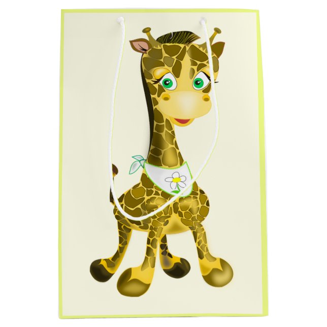 Moyen Sac cadeau pour bébé Giraffe - Vos couleurs (Devant)
