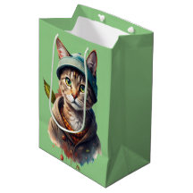 Sac cadeau pour chat graffiti vert