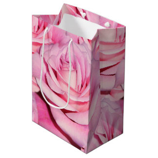 Moyen Sac cadeau rose rose