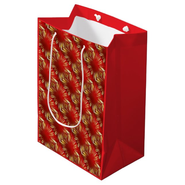 Moyen Sac cadeau rouge (Devant Angle)