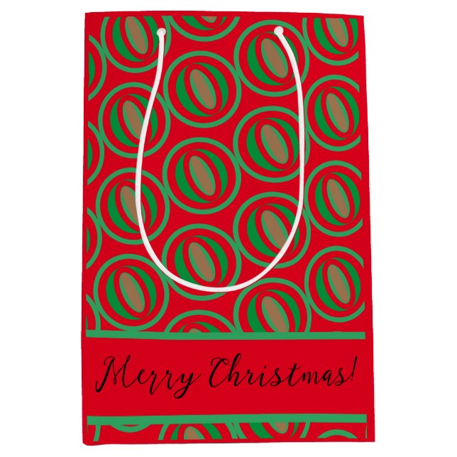 Moyen Sac cadeau rouge/vert de taille moyenne (Devant)