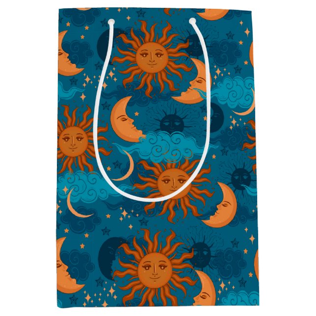Moyen Sac cadeau Sun, Moon et Stars (Devant)