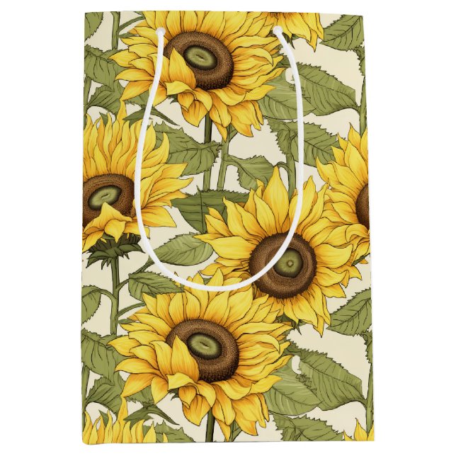 Moyen Sac cadeau Sunflower jaune vif (Devant)