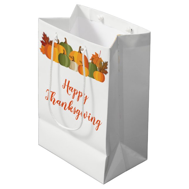 Moyen Sac cadeau Thanksgiving (Devant Angle)