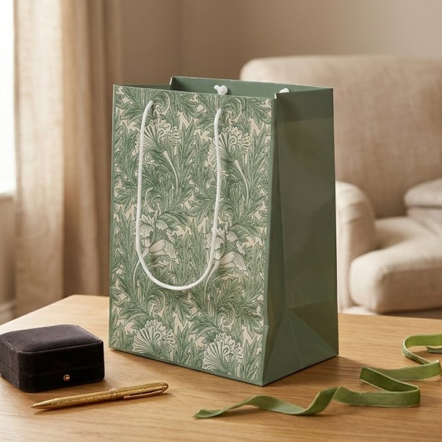 Moyen Sac Cadeau Tulipes Vertes William Morris (Créateur téléchargé)