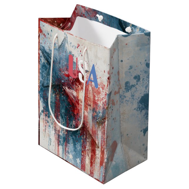 Moyen Sac cadeau USA (Devant Angle)