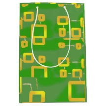 Sac cadeau vert géométrique