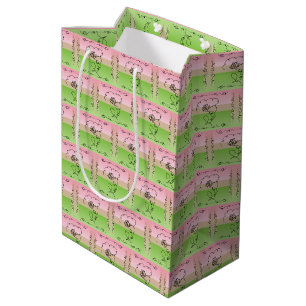 Moyen Sac Cadeau Vertical de Pivoine de Beauté Fluide