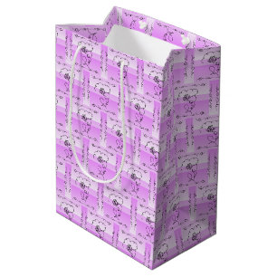 Moyen Sac Cadeau Vertical Lavande Flowing Beauty