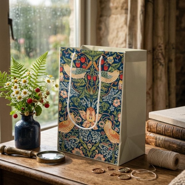 Moyen Sac cadeau William Morris Voleur de fraises  (Créateur téléchargé)