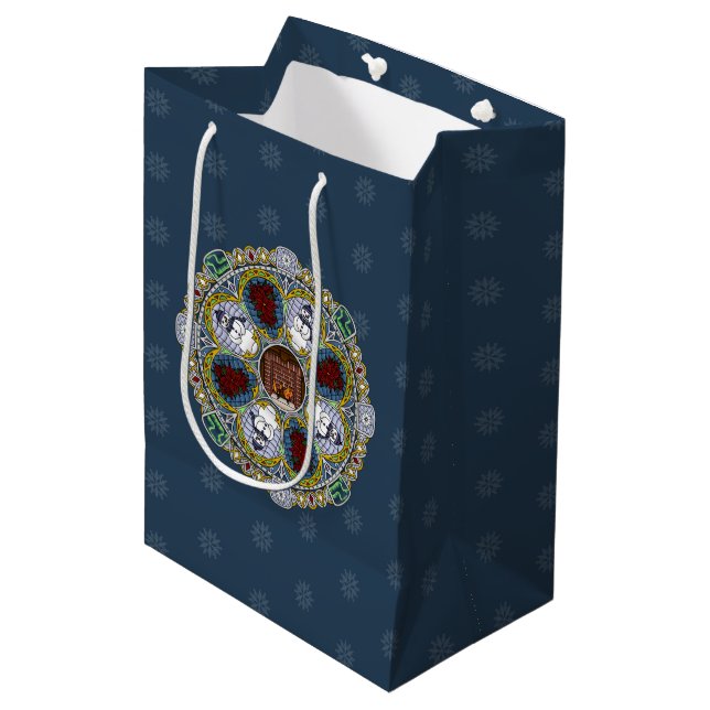 Moyen Sac cadeau Winter Nouveau (Devant Angle)