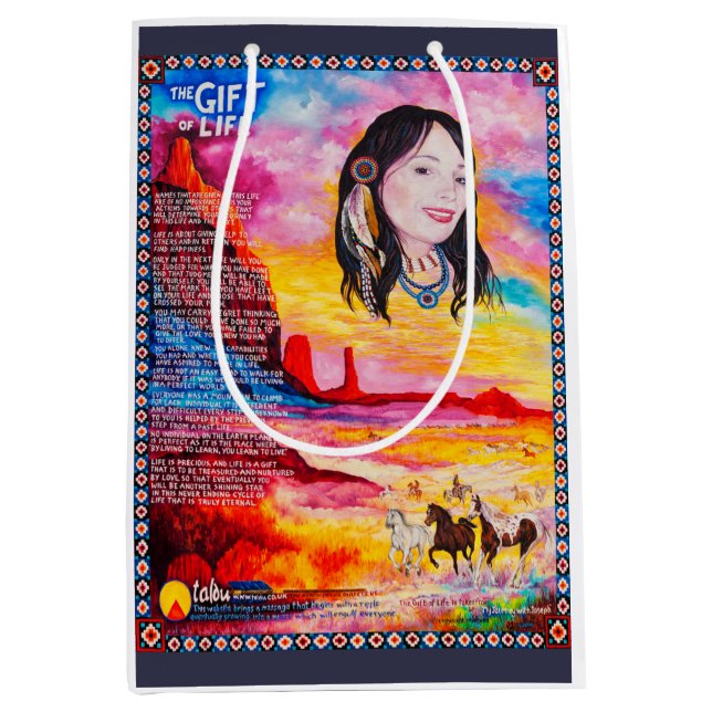 Moyen Sac de cadeau brillant (Devant)