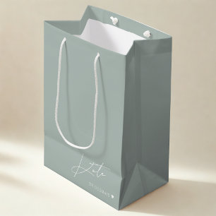 Moyen Sac de cadeau de demoiselle d'honneur Modern Sage