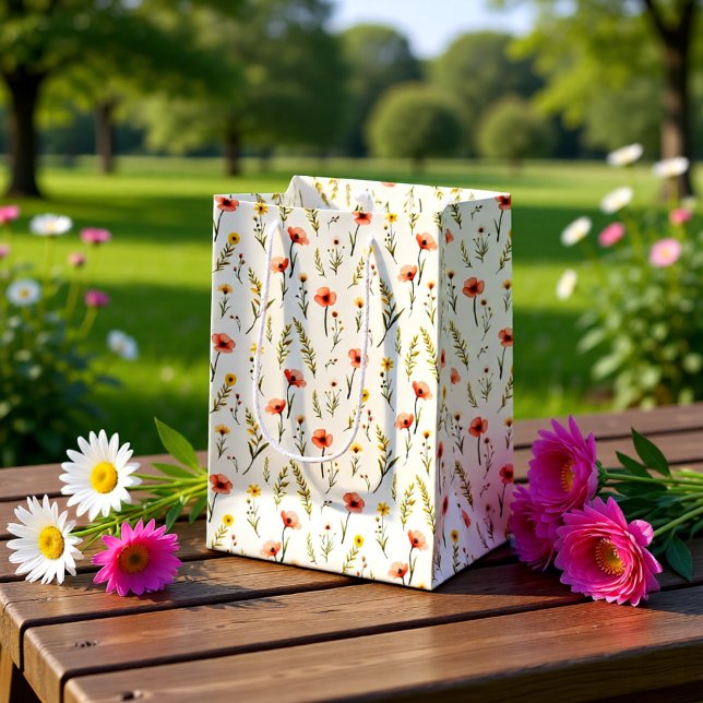 Moyen Sac de cadeau de floraux délicats (Créateur téléchargé)