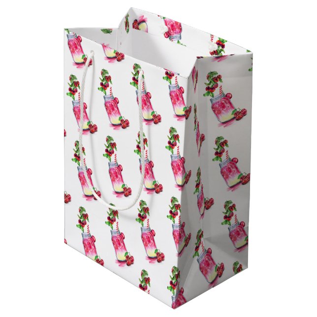 Moyen Sac de cadeau de fruits de fête de boisson fraîche (Dos Angle)