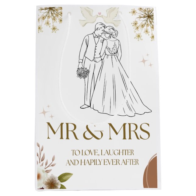 Moyen Sac de cadeau de mariage (Devant)