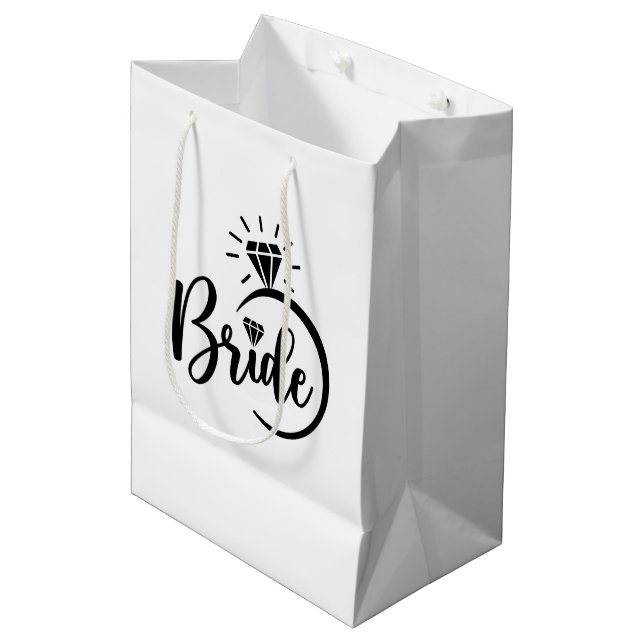 Moyen Sac de cadeau de mariée de mariage (Devant Angle)