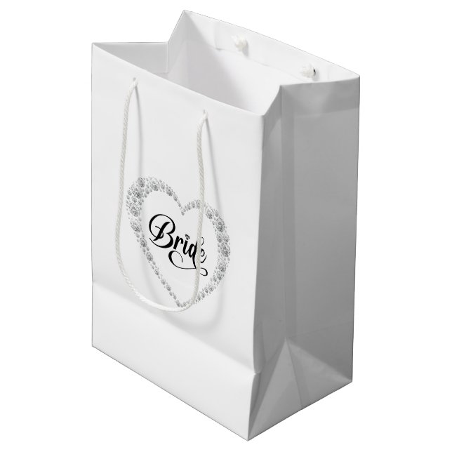 Moyen Sac de cadeau de mariée de mariage (Devant Angle)