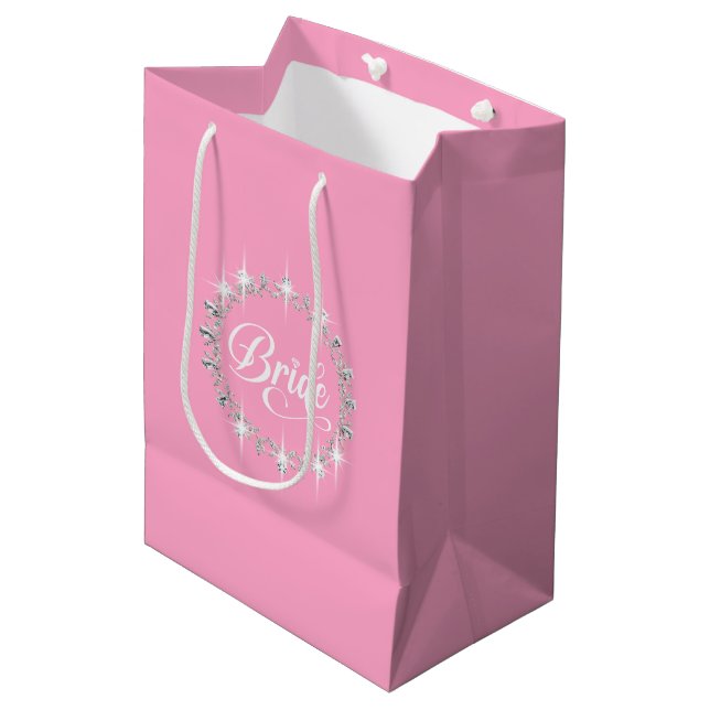 Moyen Sac de cadeau de mariée de mariage (Devant Angle)