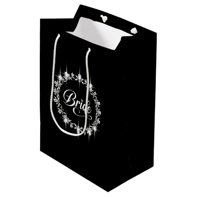 Moyen Sac de cadeau de mariée de mariage (Devant Angle)