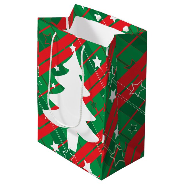 Moyen sac de cadeau de Noël (Devant Angle)