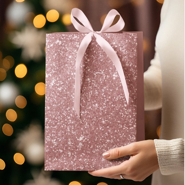 Moyen Sac de cadeau de Noël à paillettes roses  (Créateur téléchargé)