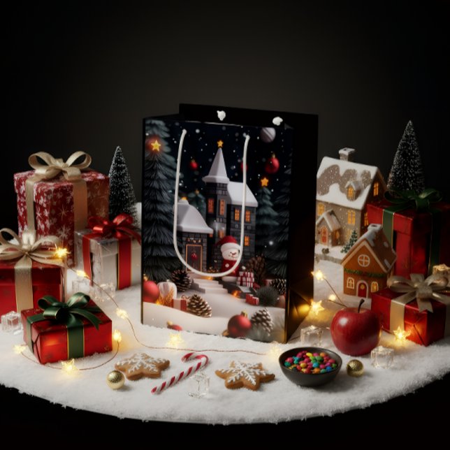 Moyen Sac de cadeau de Noël de luxe (Créateur téléchargé)