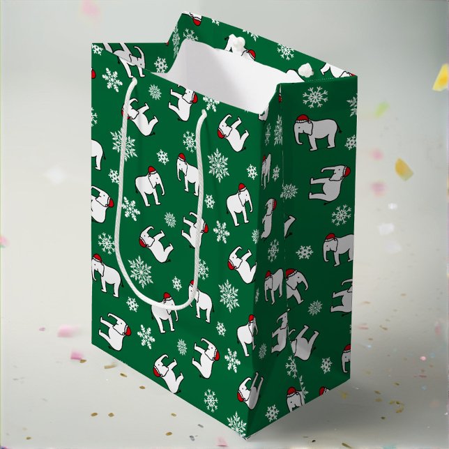 Moyen Sac de cadeau de Noël (vert) pour fête de l'Élépha (Créateur téléchargé)