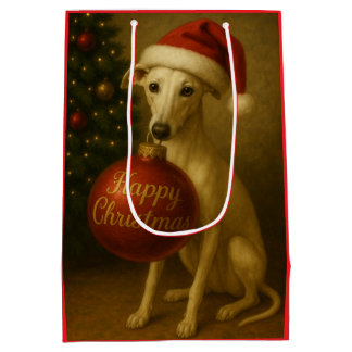 Moyen Sac de cadeau de Noël Whippet 